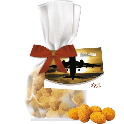 Sweet pepper peanuts, ca. 25g, express flat bag with bow with advertising card