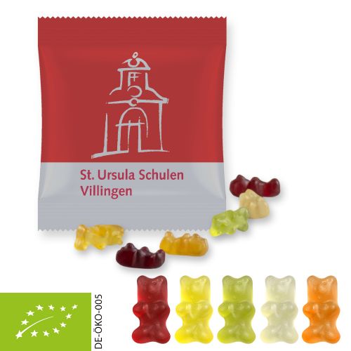 Organic gummy bears with gelatine, ca. 10g, mini bag
