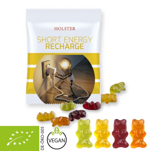 Organic gummy bears without gelatine, ca. 10g, mini bag