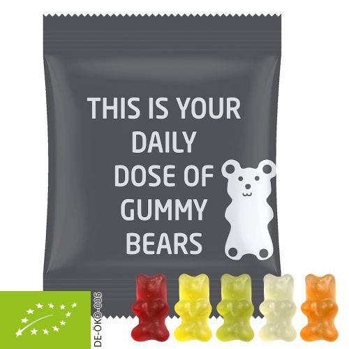 Organic gummy bears with gelatine, ca. 15g, midi bag