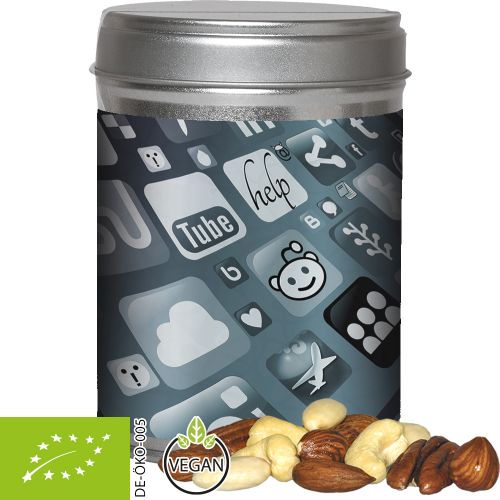 Organic nut mix , ca. 100g, dual tin with label