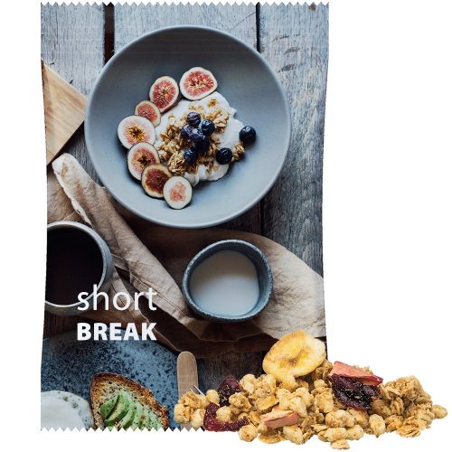 Muesli crunchy fruit, ca. 60g, maxi bag