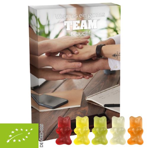 Organic gummy bears with gelatine, ca. 15g, folding box midi