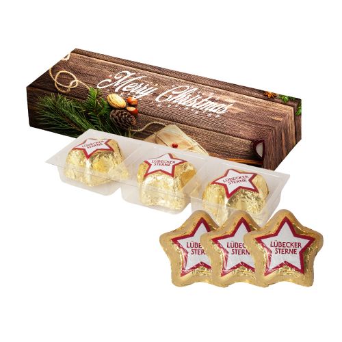 Luebecker marzipan stars, ca. 36g, folding box