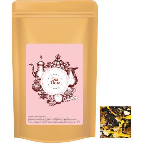 Fruit tea strawberry raspberry, ca. 42g, midi stand up pouch with label