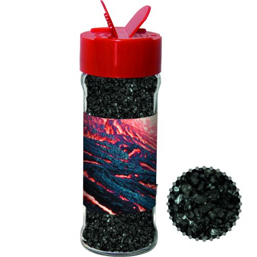 Black lava salt, ca. 80g, spice shaker with label