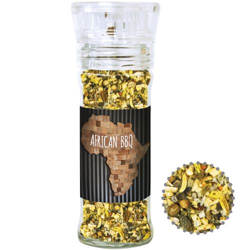 African BBQ, ca. 45g, transparent spice mill with label