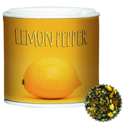 Lemon pepper, ca. 25g, cardboard spice shaker with label