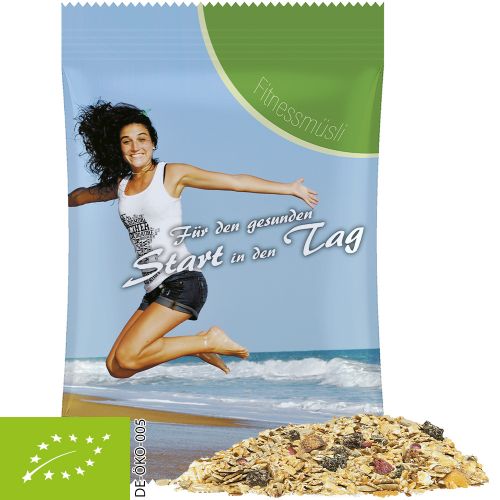 Organic muesli sour cherry, ca. 50g, maxi bag