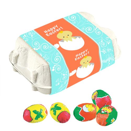 Chocolate easter egg, ca. 25g, egg caton with paper banderole