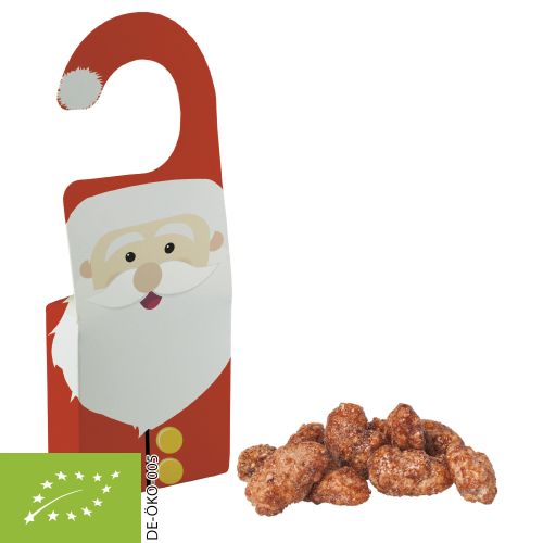 Organic burnt almonds, ca. 15g, door hanger folded box