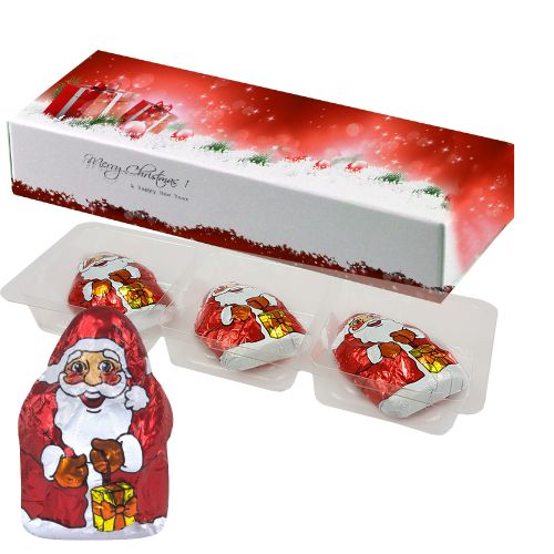 Chocolate mini Santa Claus, ca. 20g, folding box