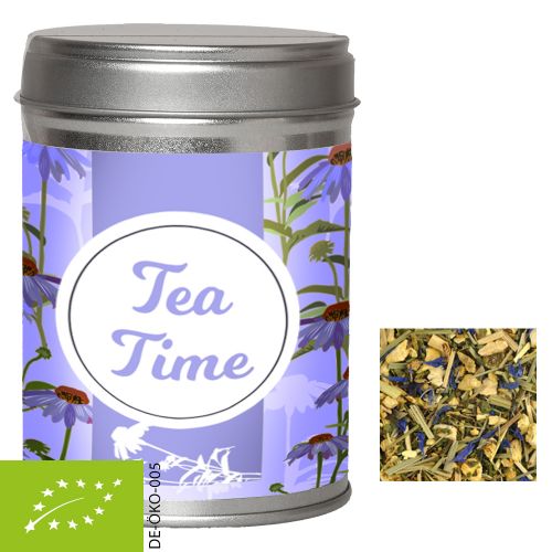 Organic herbal tea lemon ginger, ca. 40g, dual tin with label