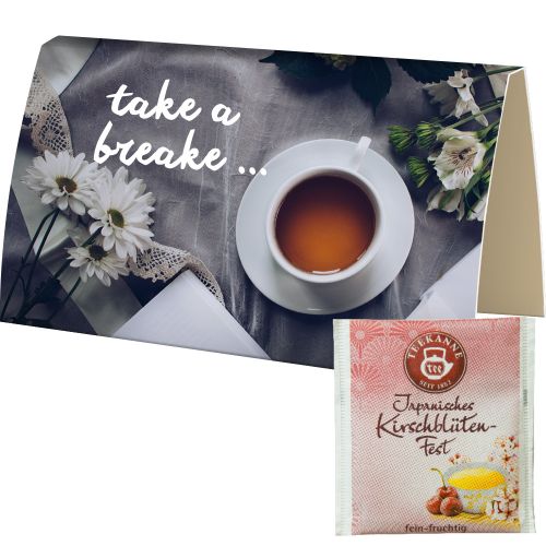 Bag of tea Japanese Cherry Blossom Festival, ca. 1,5g, express promotional card with print
