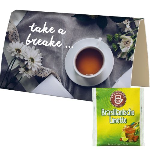 bag of tea Brazilian lime, ca. 2,5g, express promotional card with print