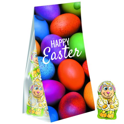 Chocolate lamb, ca. 36g, express pouch with promotional flyer