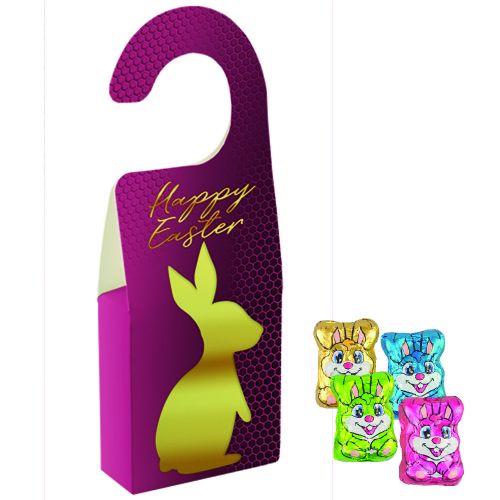 Chocolate bunny mix, ca. 36g, door hanger folded box