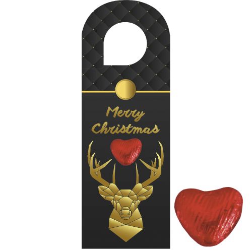 Chocolate hearts, ca. 5g, express door hanger with print