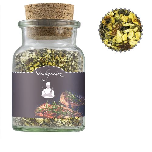 Steak spice, ca. 75g, cork glass with label