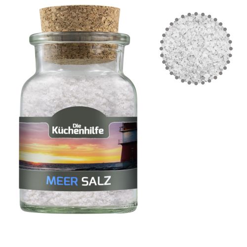 Sea salt, ca. 135g, cork glass with label