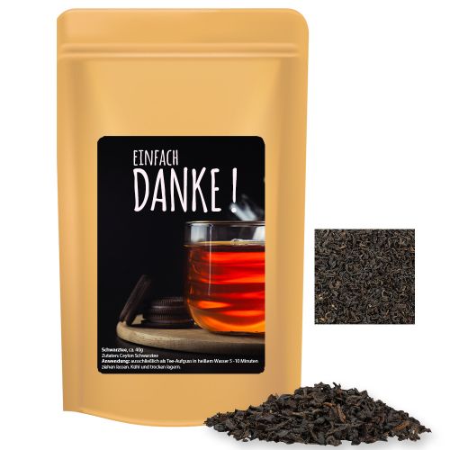 Black tea, ca. 40g, midi stand up pouch with label