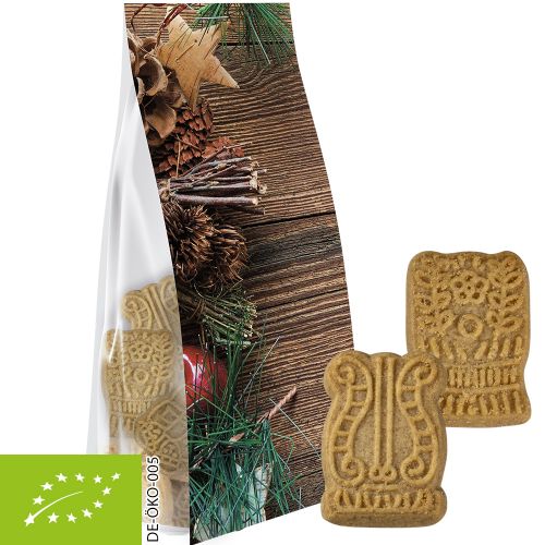 organic traditional spicy Christmas cooki, ca. 40g, express pouch with promotional flyer