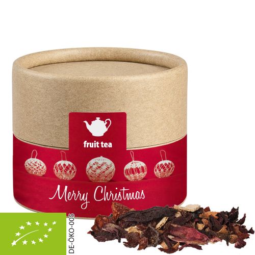 Organic Christmas fruit tea, ca. 25g, biodegradable eco cardboard can mini with label
