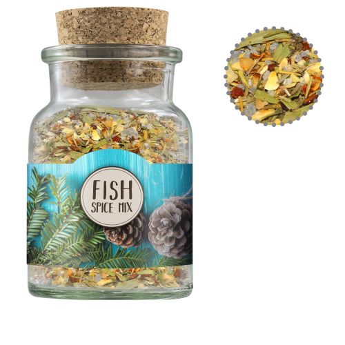 Christmas spice mix fish, ca. 40g, cork glass with label