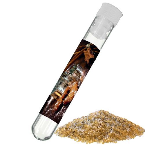 vanilla sugar, ca. 8g, test tube with label