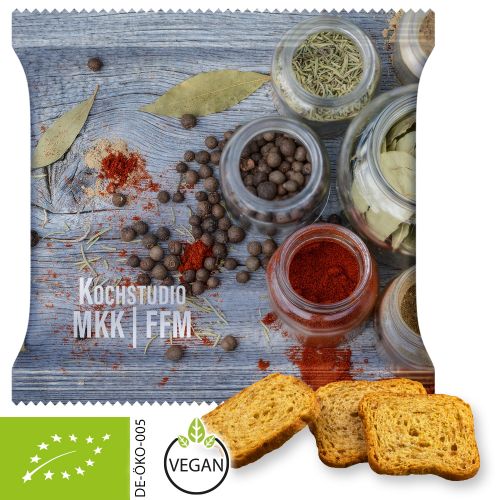 Organic bread chips paprika and chili, ca. 20g, maxi bag