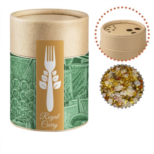 Royal curry, ca. 110g, biodegradable eco cardboard shaker with label